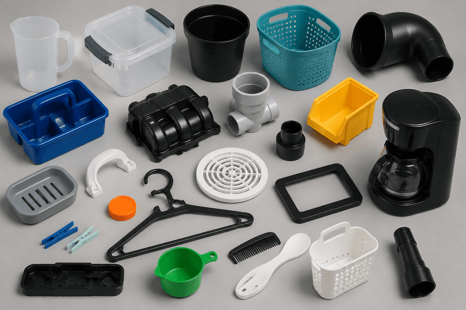 Assorted finished plastic products