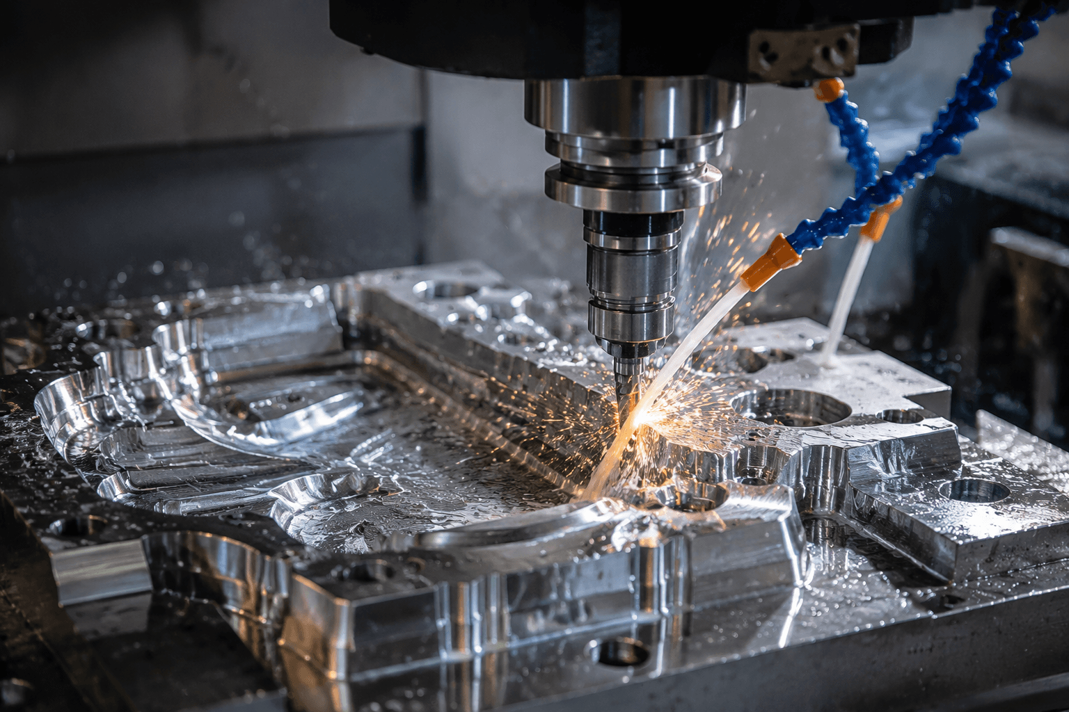 CNC machining a steel mold tool