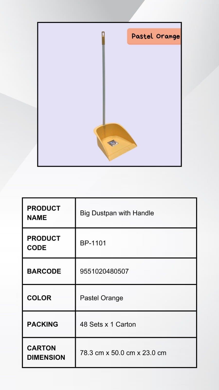 Big Dustpan with Handle, product code BP-1101, by B-Pen Plastic