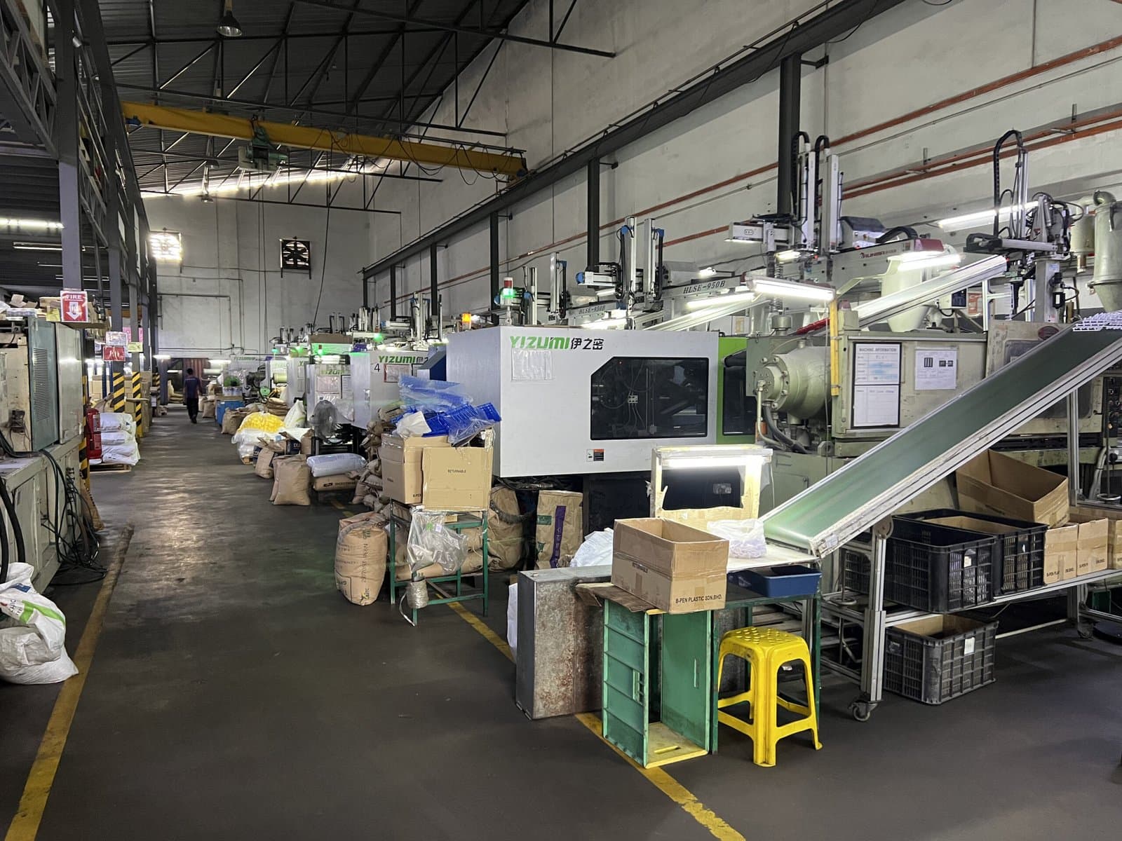 Plastic injection molding production floor at B-Pen Plastic Malaysia