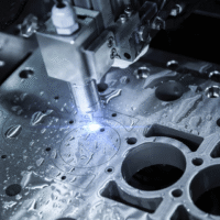 Electrical discharge machining (EDM) process creating fine cavities in mold tooling at B-Pen Plastic