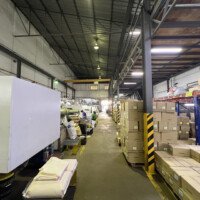 Packaging zone and finished goods storage inside B-Pen Plastic’s production facility